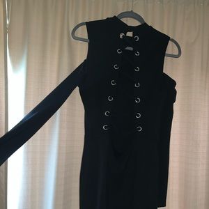 Black open shoulder and chest H and M dress